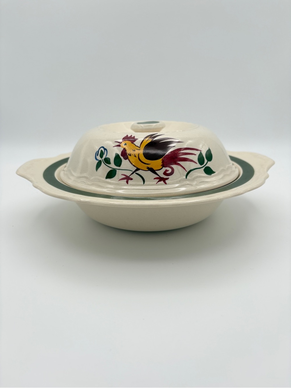 ADAMS "____ of the North" Covered Serving Vegetable Dish/bowl Rooster Farmhouse